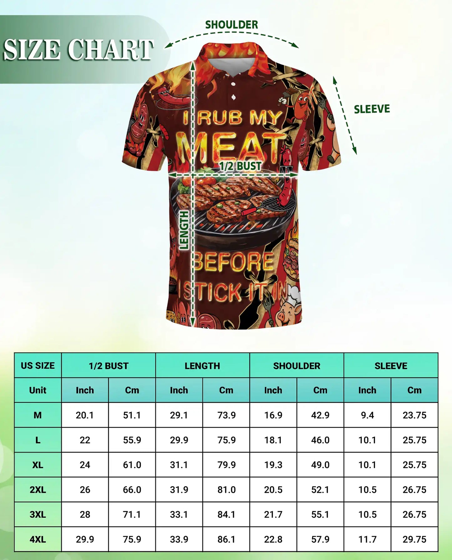 Funny BBQ Grill Master 3D Polo Shirt for Men – Backyard Barbecue Party Style | Netecom