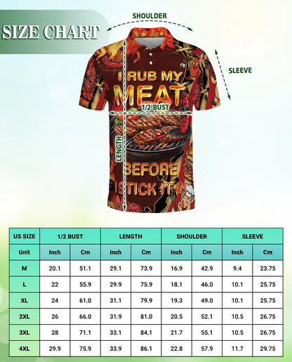 Funny BBQ Grill Master 3D Polo Shirt for Men – Backyard Barbecue Party Style | Netecom