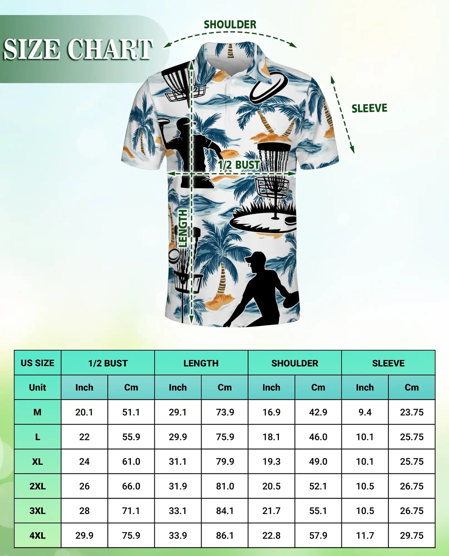 Disc Golf Tropical 3D Polo Shirt for Men – Island Sports Beach Style | Netecom