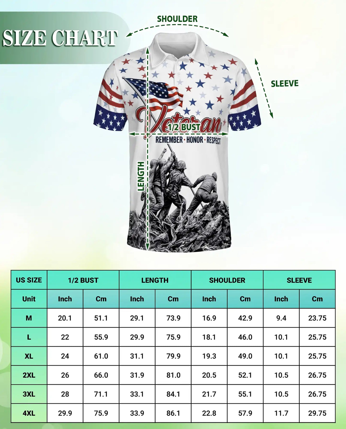 Veteran Remember Honor Respect Patriotic Military Tribute Polo Shirt | Netecom