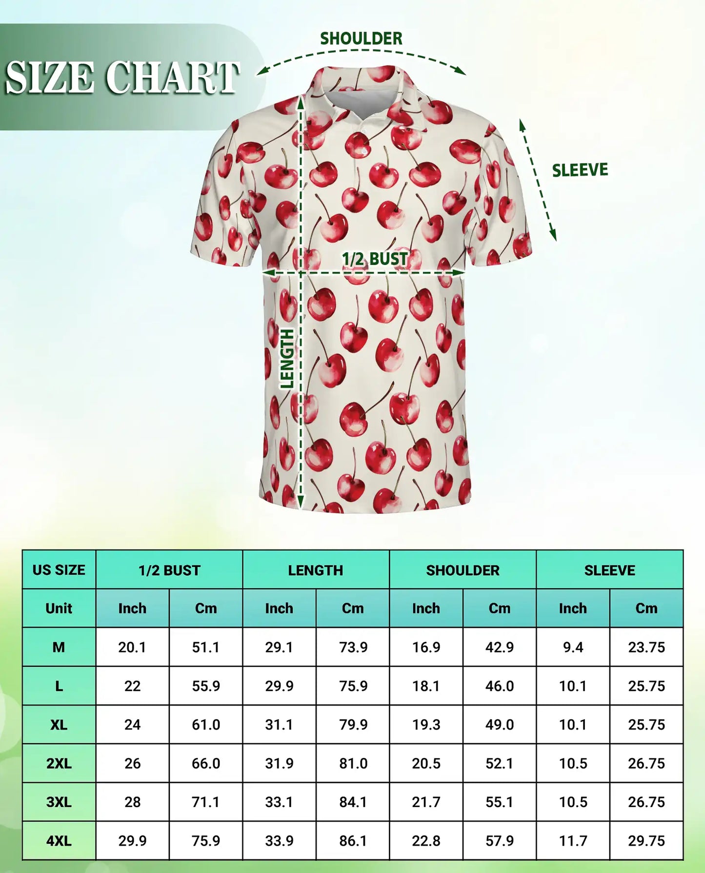 Cherry Print Polo Shirt – Cute Fruit Summer Style | Netecom