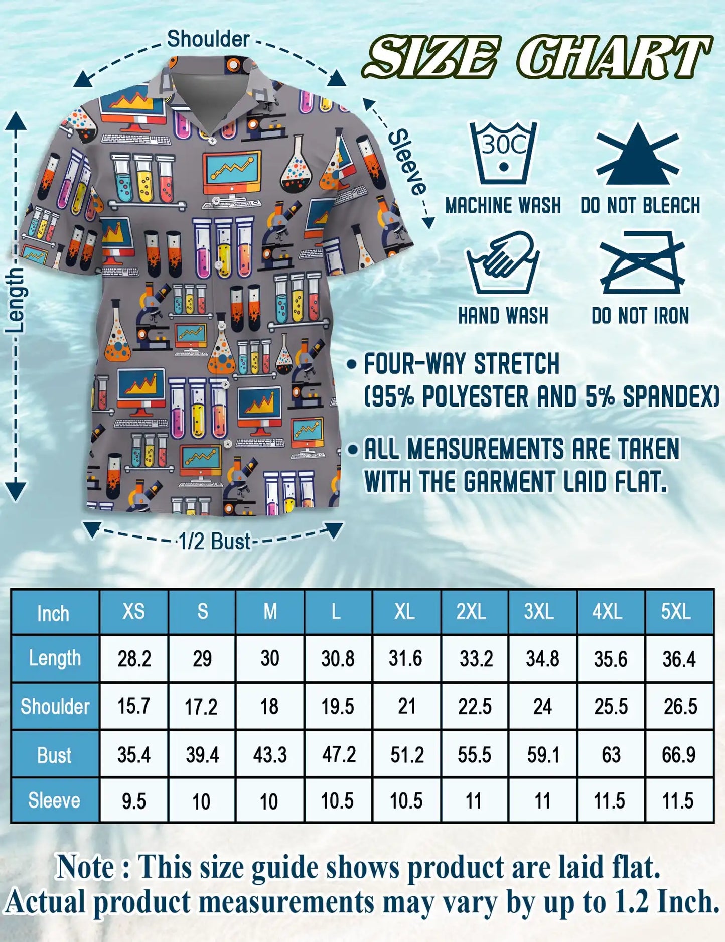 Chemistry Science Lab 3D Hawaiian Shirt for Men – Geek STEM Style | Netecom