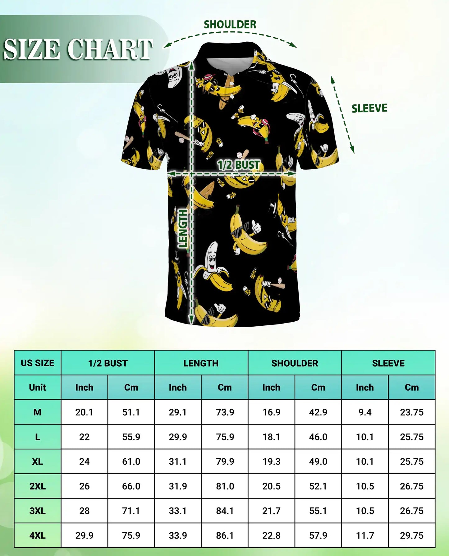 Funny Banana Cartoon 3D Polo Shirt for Men – Cool Fruit Humor Style | Netecom