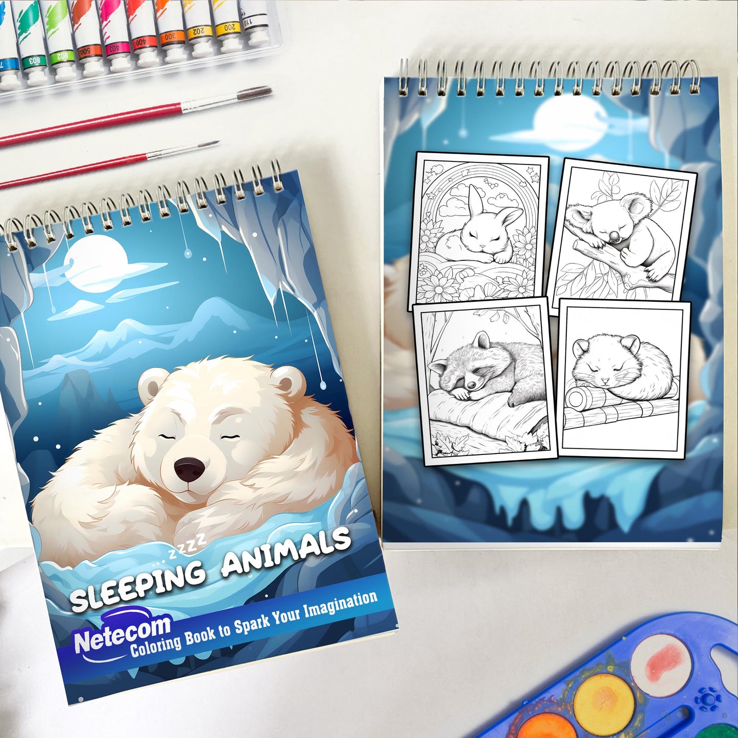 Sleeping Animal Spiral Bound Coloring Book, Experience the Joy of Coloring the Tranquil Sleepers with 30 Alluring Pages for Animal and Art Fans to Color and Celebrate the Serenity and Harmony of Sleeping Animals