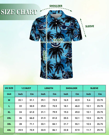 Pickleball Hawaiian Polo Shirt - Tropical Paddle Sport Style | Netecom