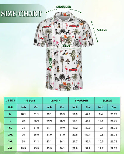 Dog Beach Hawaiian 3D Polo Shirt | Netecom