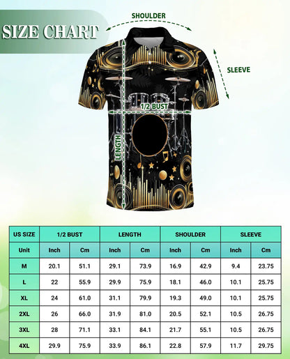 Drummer Music Lover Speaker Sound System Polo Shirt | Netecom