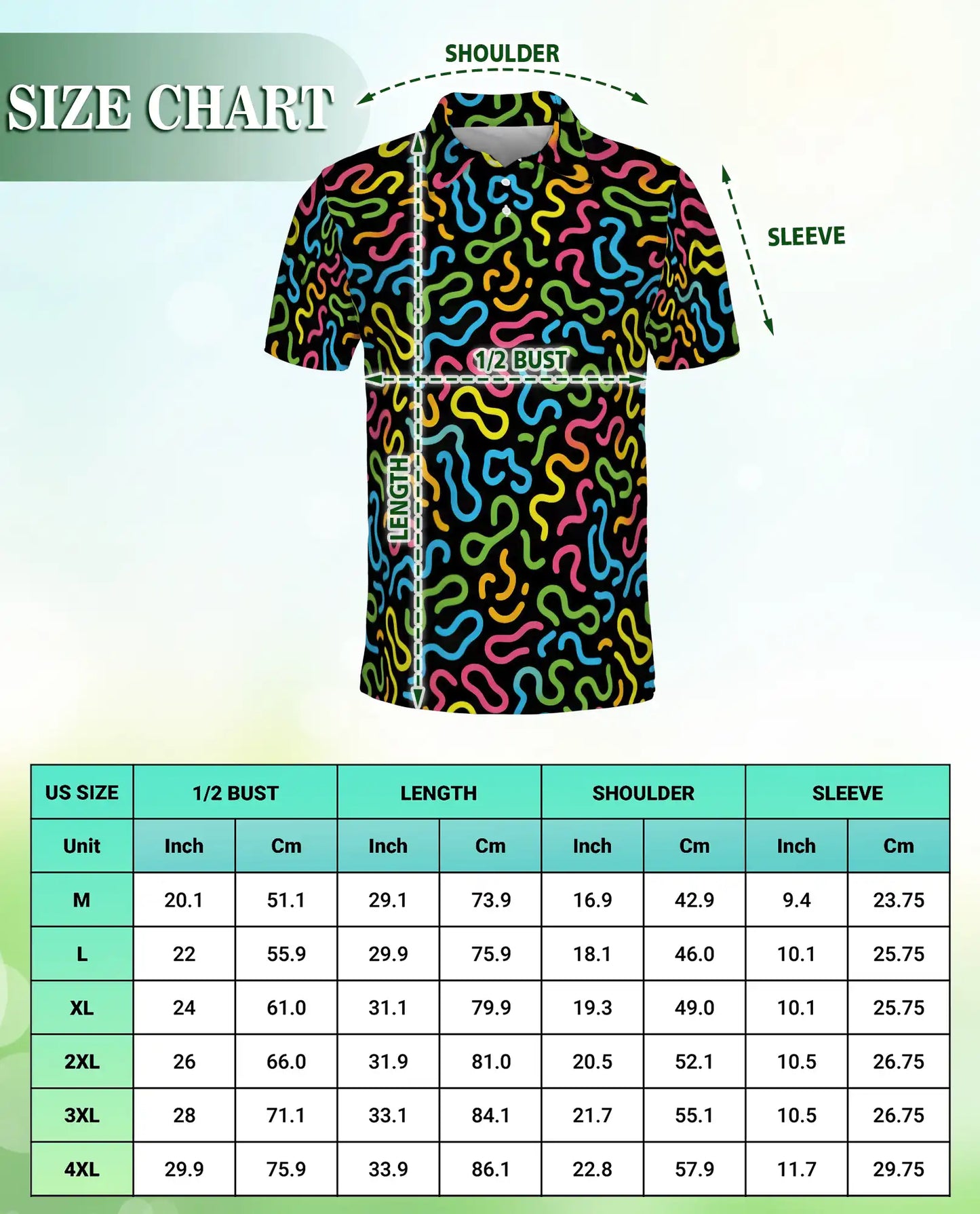 Retro Memphis Pattern Polo Shirt for Men-Colorful Abstract Style | Netecom