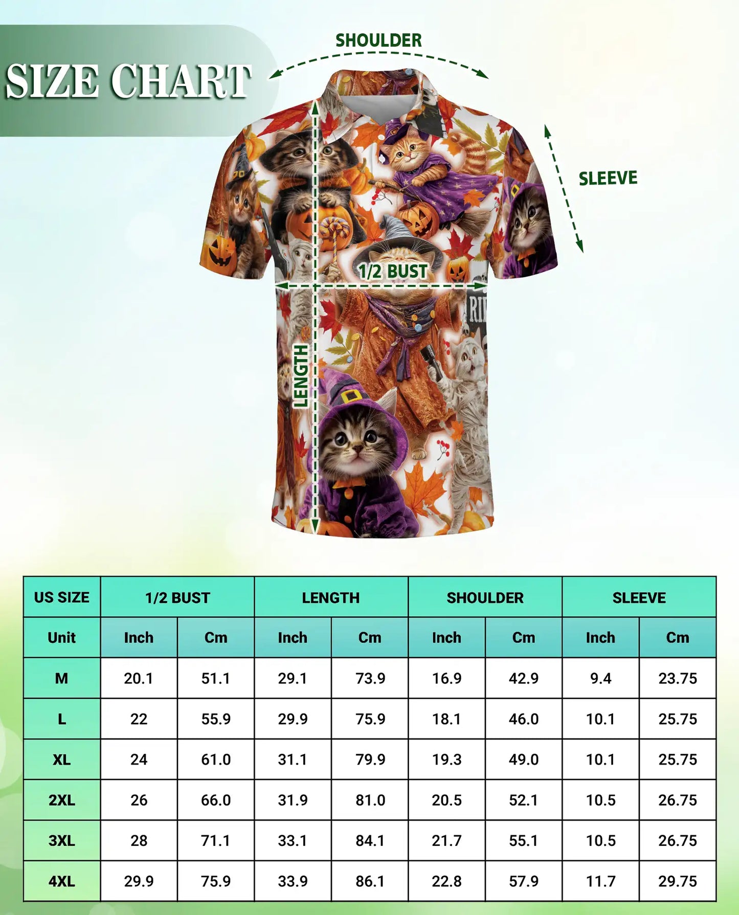 Halloween Kittens Polo Shirt for Men – Cute Cat Costume Print | Netecom