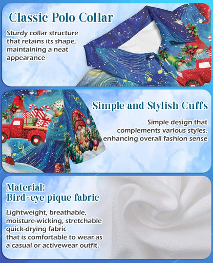 Christmas Gnome Polo Shirt – Winter Holiday Print | Netecom