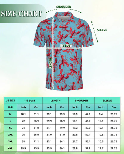 Lobster 3D Polo Shirt for Men – Seafood Ocean Summer Style | Netecom