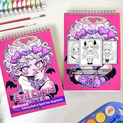 Evil Cupid Spiral Bound Coloring Book, Unleash your creativity with Evil Cupid's designs Coloring pages