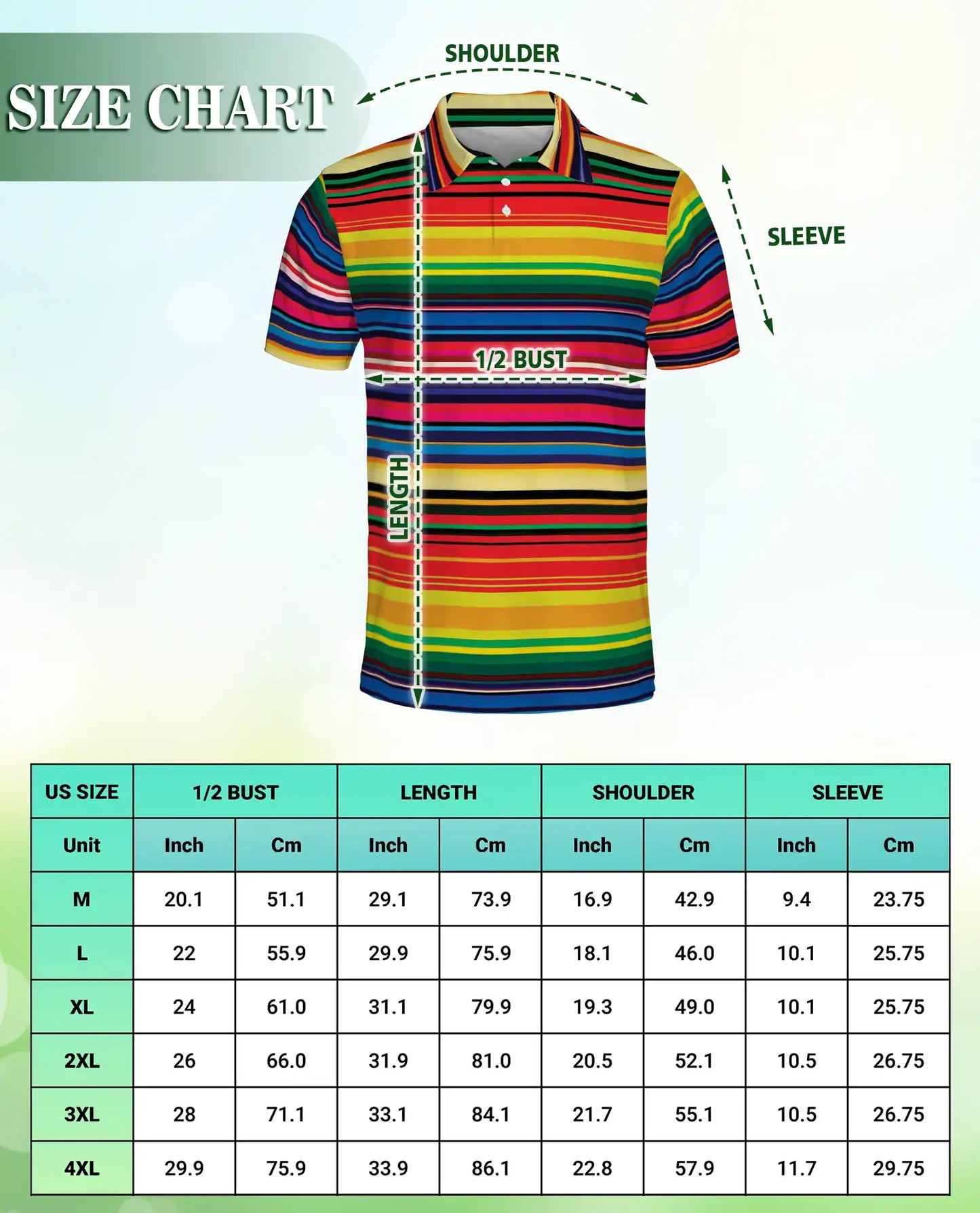 Colorful Striped 3D Polo Shirt for Men – Rainbow Retro Pattern Style | Netecom