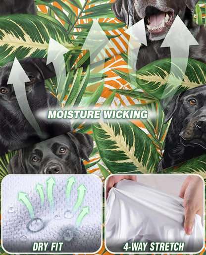 Black Labrador Tropical Sleeveless Polo Shirt for Women – Cute Dog Summer Style | Netecom