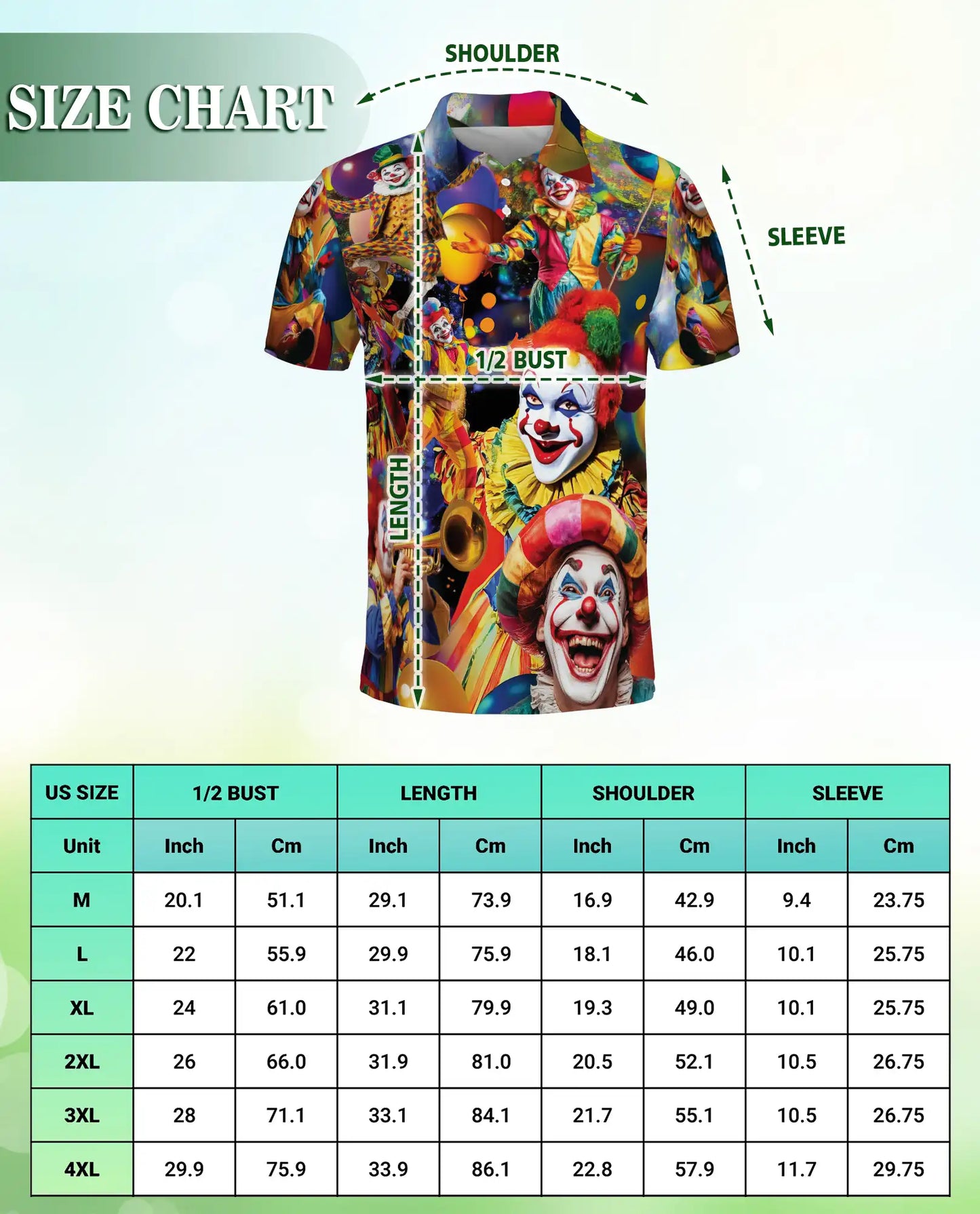 Clown Polo Shirt – Circus Carnival Print | Netecom