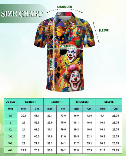 Clown Polo Shirt – Circus Carnival Print | Netecom