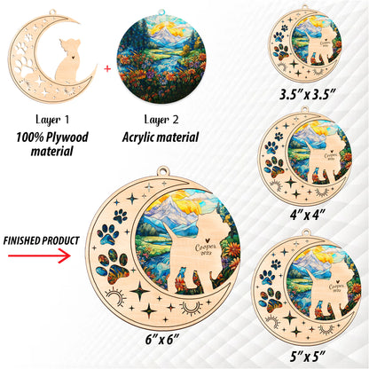 Netecom West Highland White Terrier Dog Memorial Suncatcher, Personalized Dog Christmas Ornament, Bereavement Gifts for Loss of Pet, Dog Death Sympathy Gift Pet Loss Sun Catchers, Dog Grief Gift