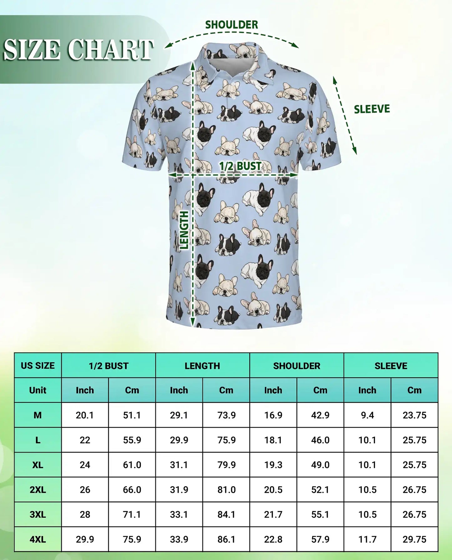 French Bulldog Pattern Polo Shirt | Netecom