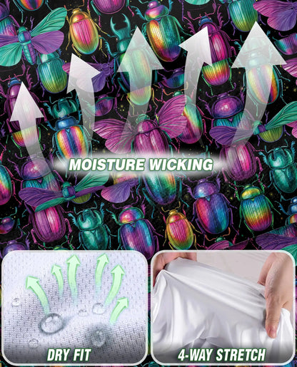 Iridescent Beetle Pattern Sleeveless Polo Shirt for Women  | Netecom