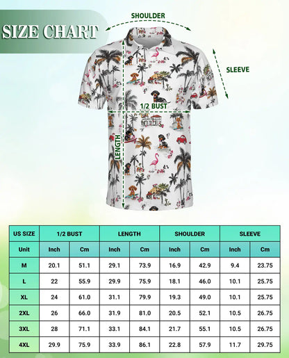 Dachshund Tropical Polo Shirt – Beach Dog Print | Netecom