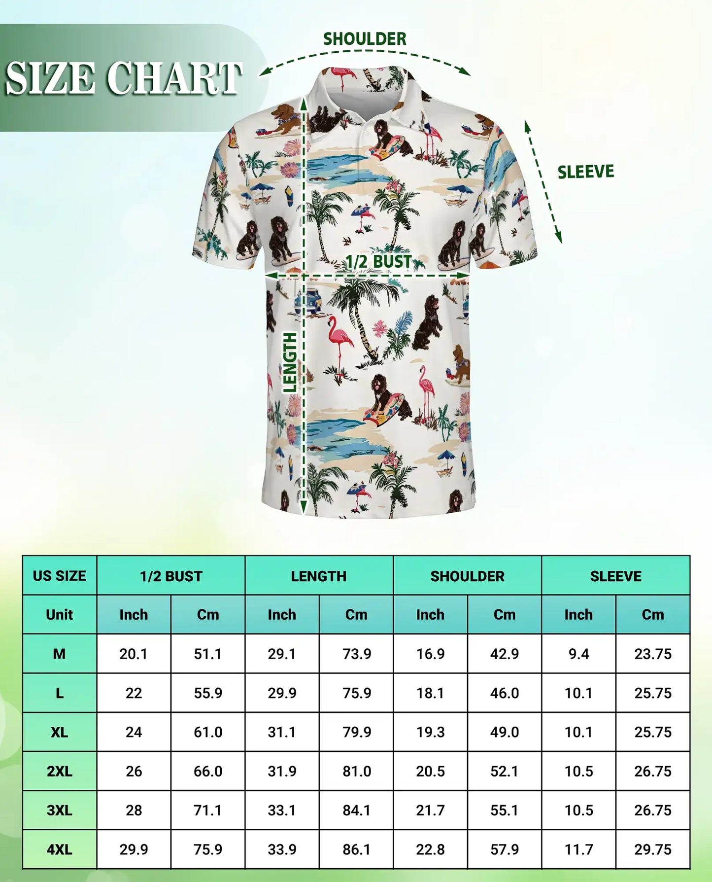 Newfoundland Dog Polo Shirt – Tropical Beach Print | Netecom