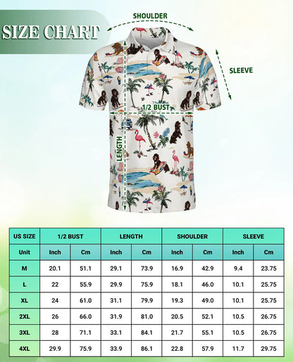 Newfoundland Dog Polo Shirt – Tropical Beach Print | Netecom