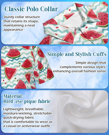 Watermelon Polo Shirt - Summer Fruit Beach Vibes Style | Netecom