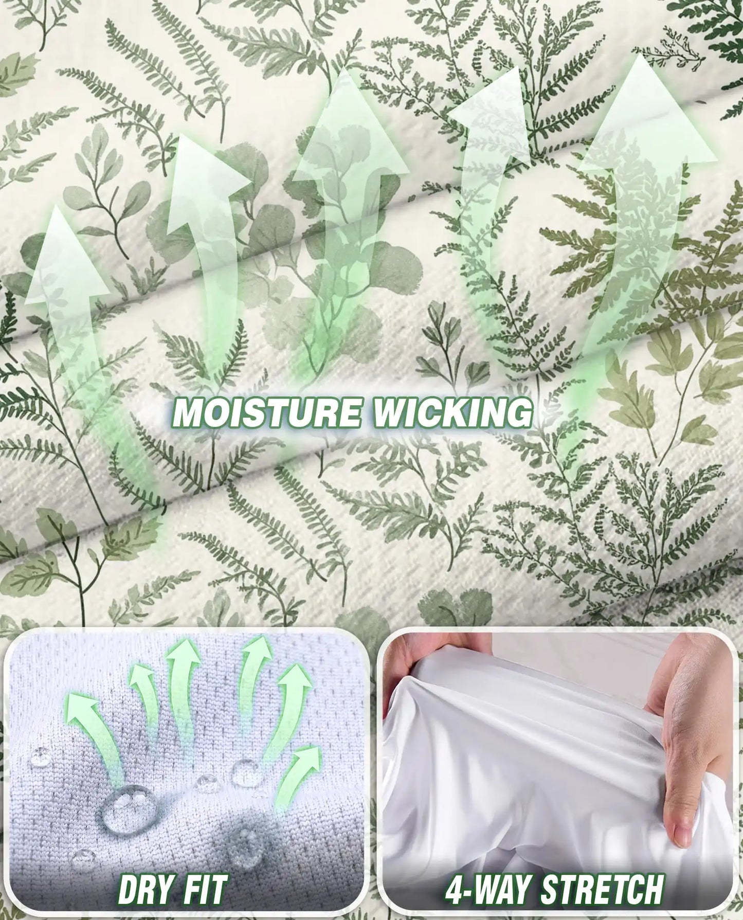 Fern Leaf Pattern Sleeveless Polo Shirt for Women – Botanical Nature Style | Netecom