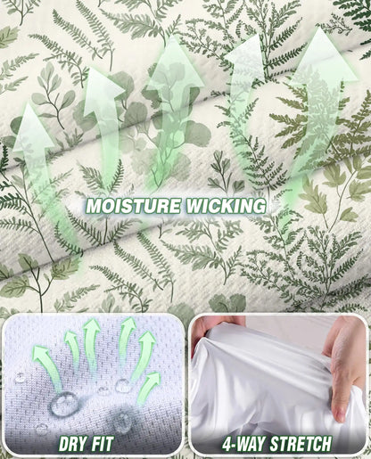 Fern Leaf Pattern Sleeveless Polo Shirt for Women – Botanical Nature Style | Netecom