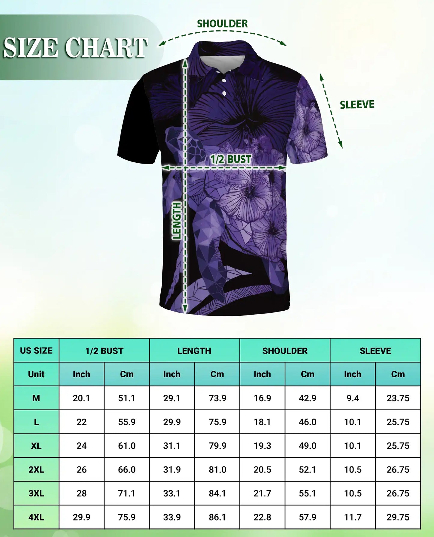 Sea Turtle Polo Shirt – Tropical Hibiscus Print | Netecom