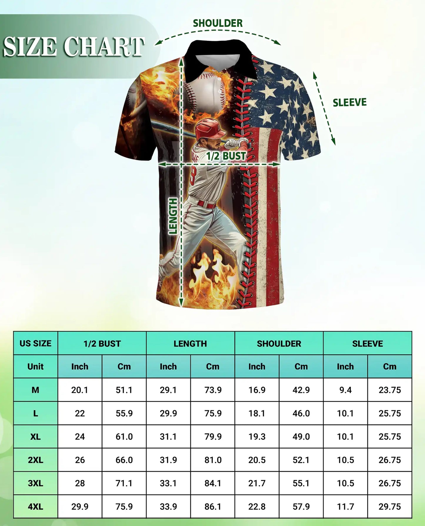 Baseball USA Flag Polo Shirt | Netecom