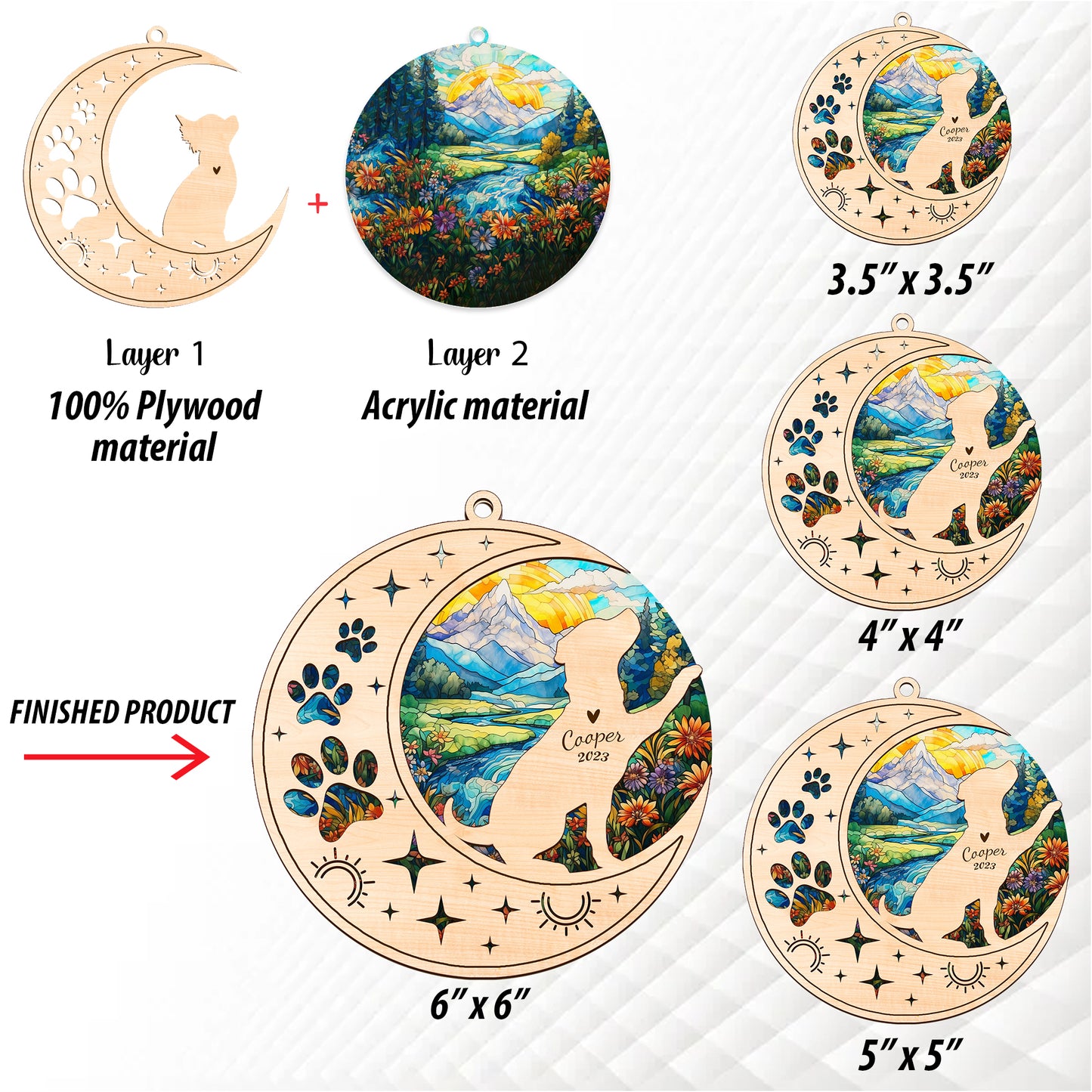 Netecom Rottweiler Dog Memorial Suncatcher, Personalized Rottie Dog Christmas Ornament with Name Date, Bereavement Gifts for Loss of Pet, Dog Death Sympathy Gift Pet Loss Sun Catchers, Dog Grief Gift