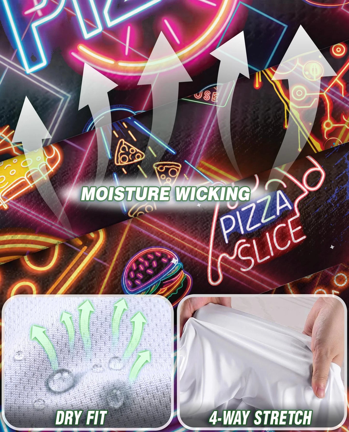 Neon Pizza Sleeveless Polo Shirt for Women – Fun Food Lover Style | Netecom