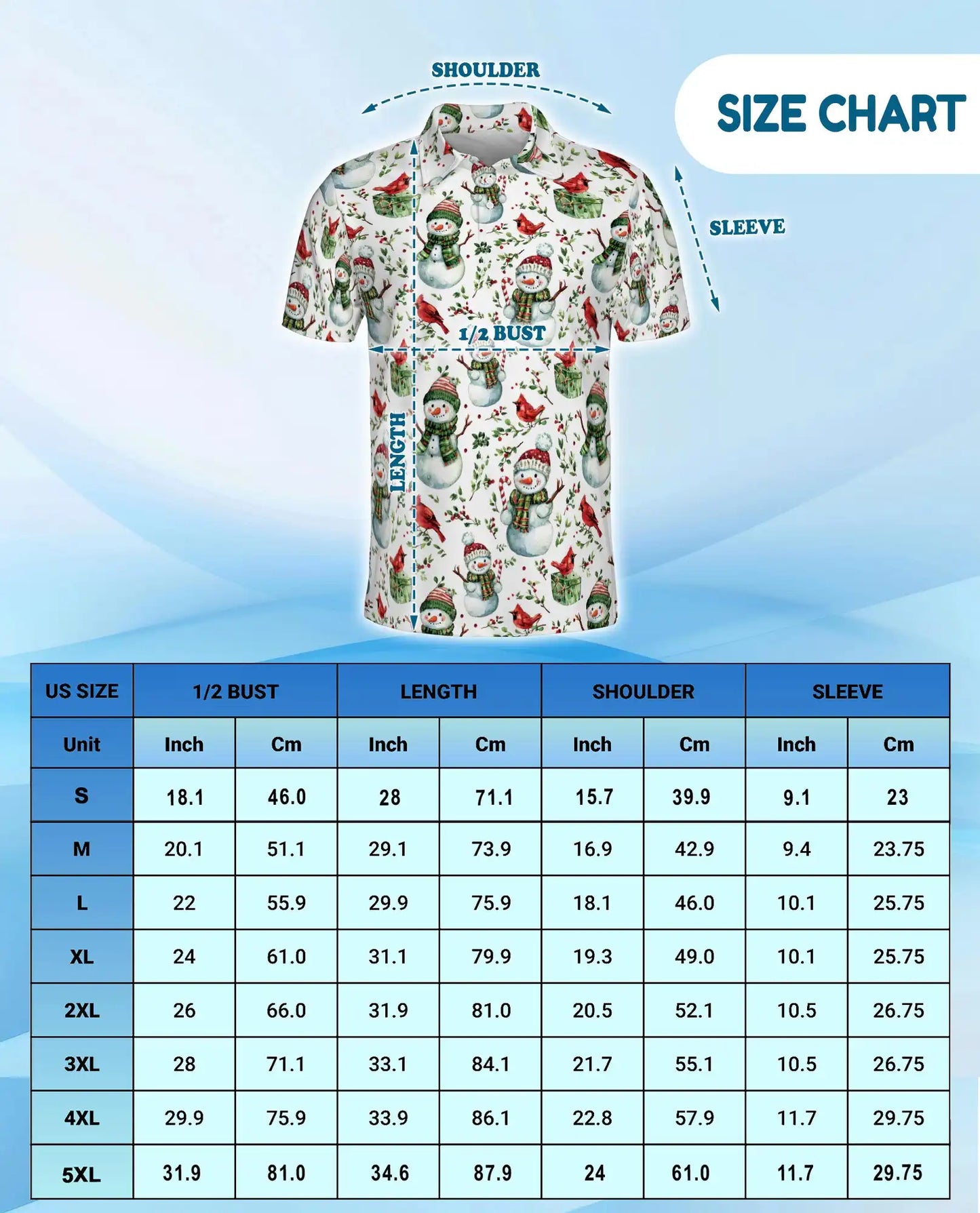 Christmas Snowman Polo Shirt – Cardinal Bird Holiday Print | Netecom