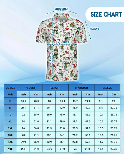 Christmas Snowman Polo Shirt – Cardinal Bird Holiday Print | Netecom