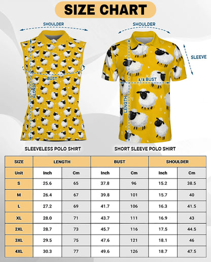Cute Sheep Sleeveless Polo Shirt for Women – Adorable Farm Animal Style | Netecom