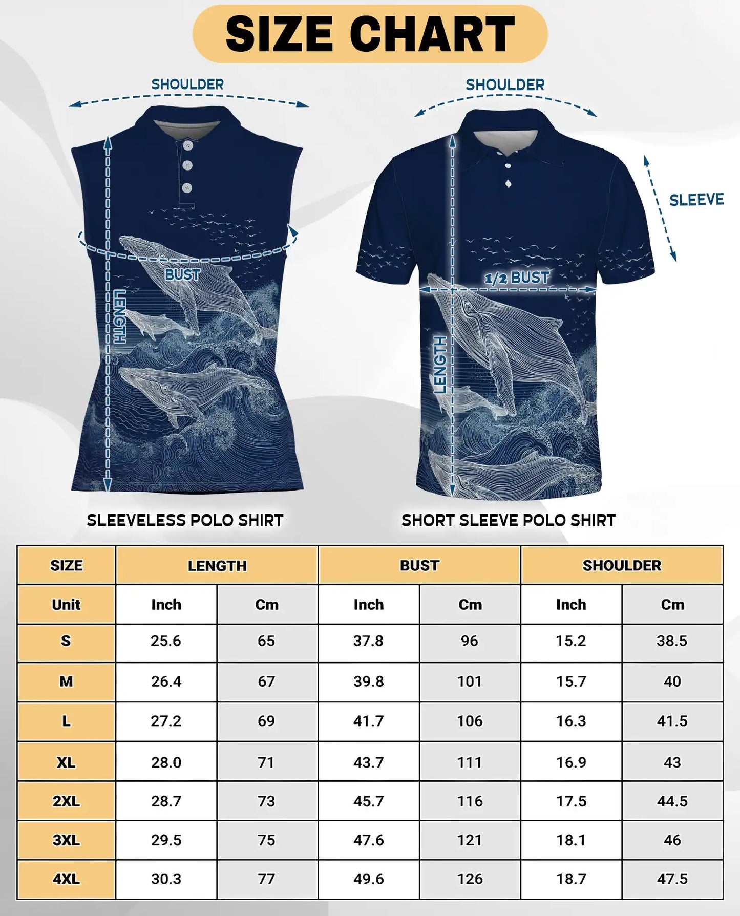 Humpback Whale Ocean Sleeveless Polo Shirt for Women| Netecom