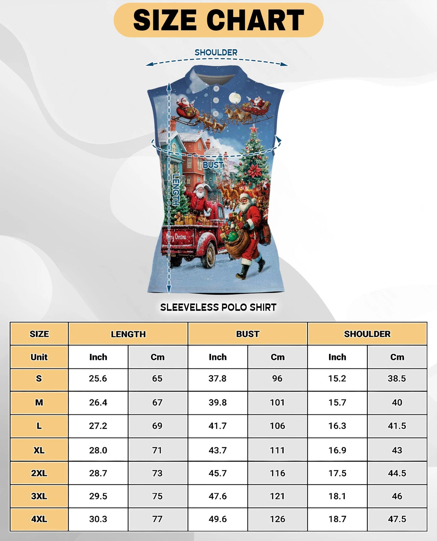 Stay Cool Santa Claus Christmas Sleeveless Polo Shirt for Women | Netecom