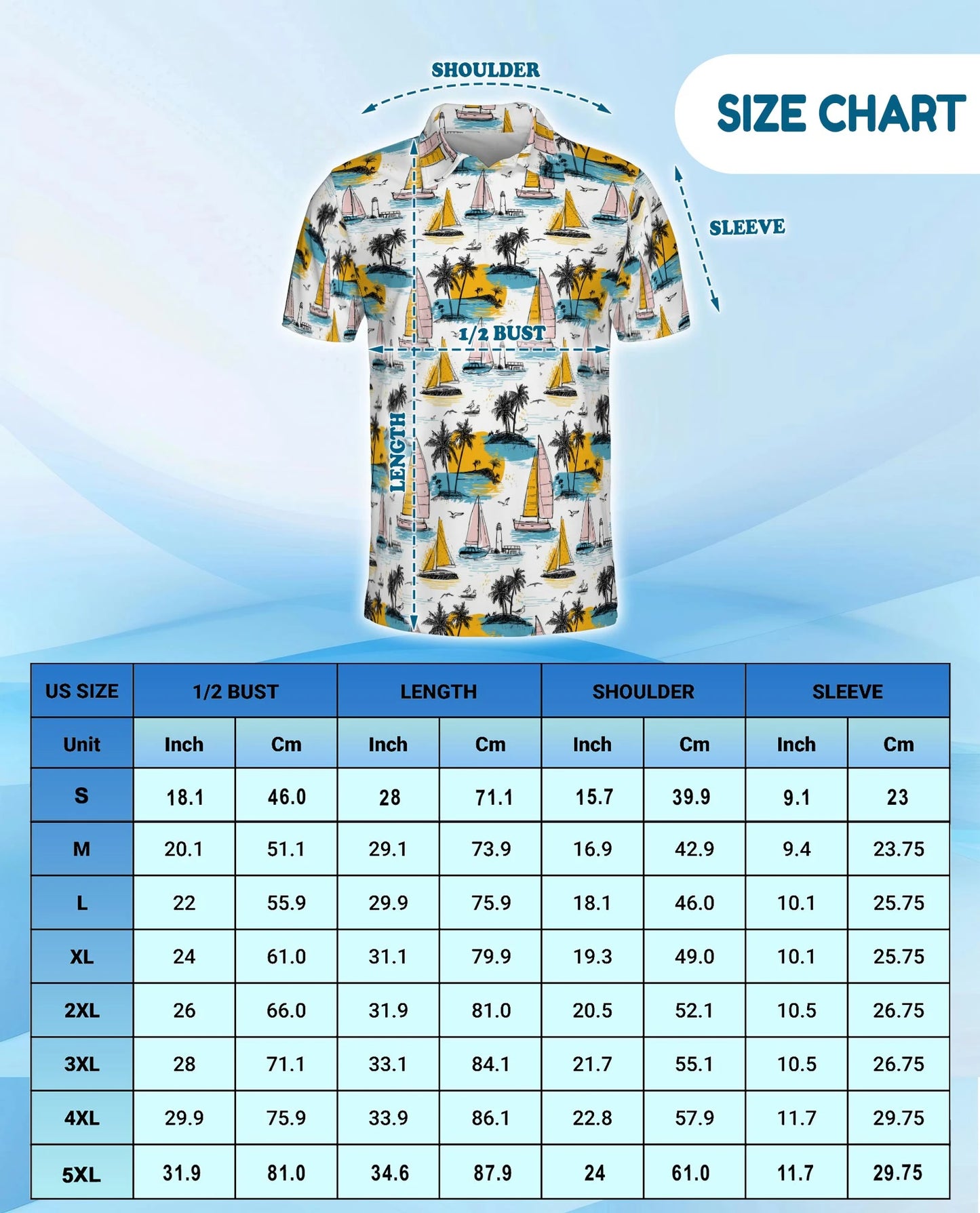 Tropical Sailboats Polo Shirt for Men – Coastal Nautical Style | Netecom