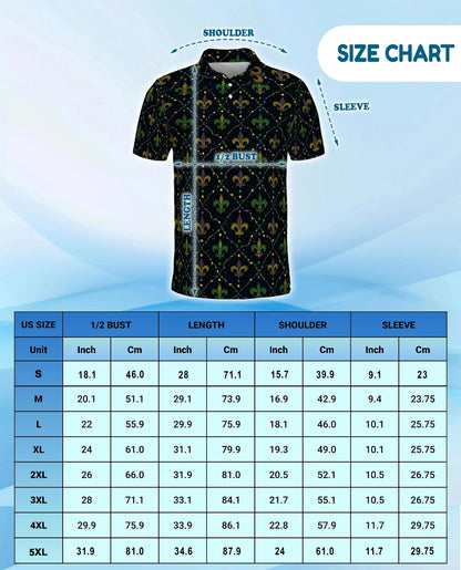 Mardi Gras Pattern Polo Shirt for Men – Carnival Festival Style | Netecom