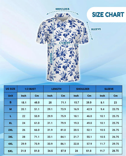 Blueberry Pattern Polo Shirt for Men – Fresh Fruit Summer Style | Netecom