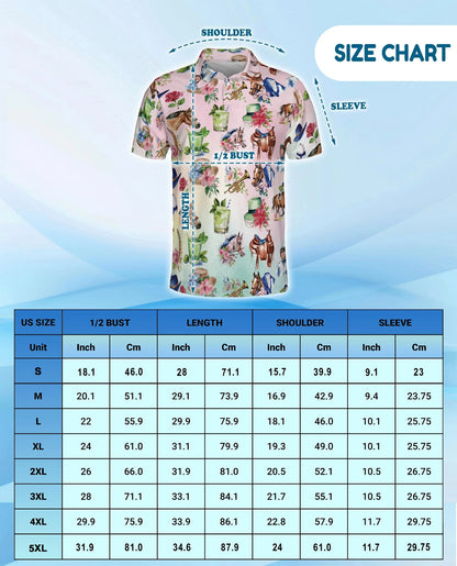 Horse Racing Cocktail Polo Shirt for Men – Equestrian Party Style | Netecom