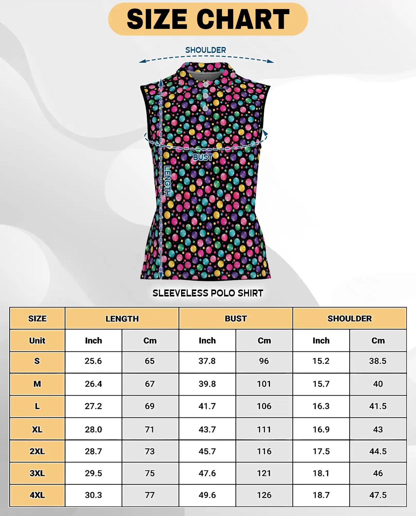 Colorful Polka Dots Sleeveless Polo Shirt for Women  | Netecom