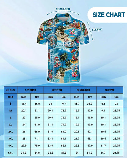 Surfing Santa 3D Polo Shirt for Men – Tropical Christmas Beach Style | Netecom