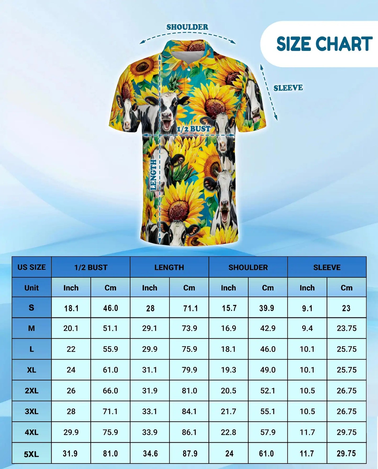 Sunflower Cow 3D Polo Shirt | Netecom