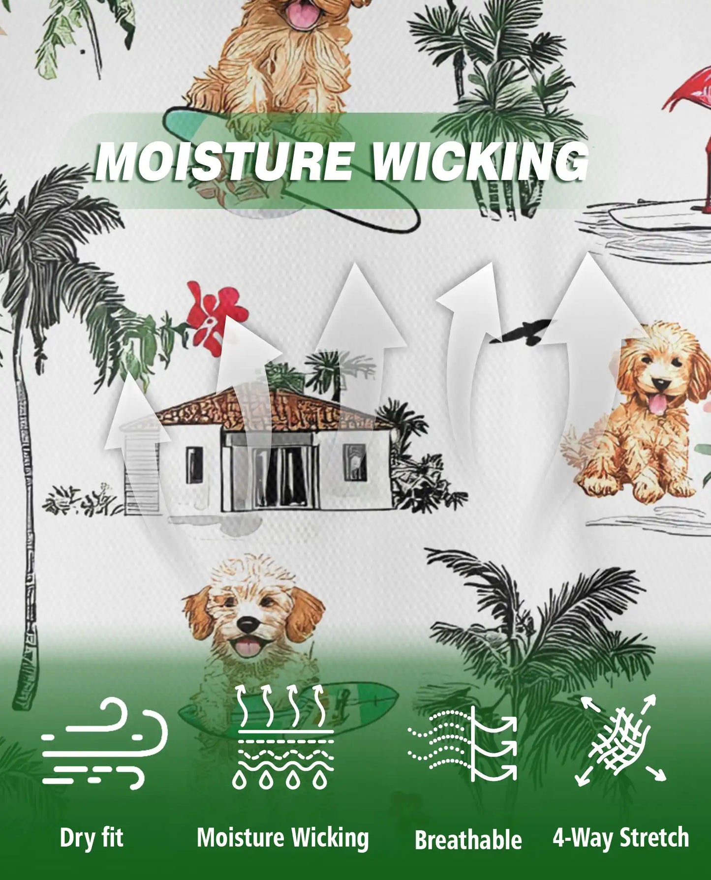Tropical Puppy Beach 3D Polo Shirt for Men – Cute Summer Dog Island Style | Netecom