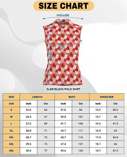 Ditsy Floral Print Sleeveless Polo Shirt for Women  | Netecom
