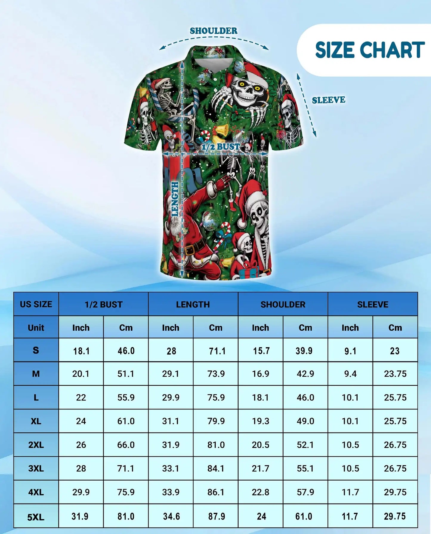 Skeleton Christmas Polo Shirt – Funny Holiday Skull Print | Netecom