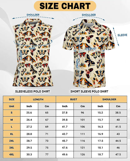 Vintage Butterfly Sleeveless Polo Shirt for Women – Retro Nature Style | Netecom