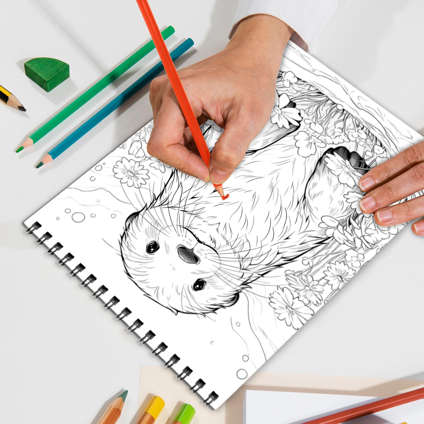 Sea Otter Spiral Bound Coloring Book, Adorable Sea Otters for a Cute and Relaxing Art Adventure, Great for Marine Life Enthusiasts and Animal Lovers